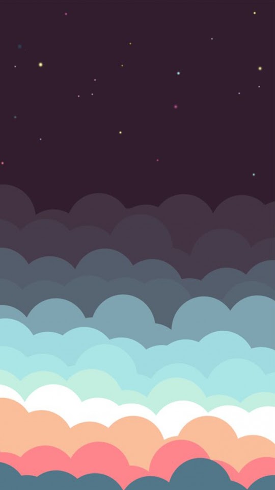 Colorful Clouds And Stars Illustration  Android Best Wallpaper