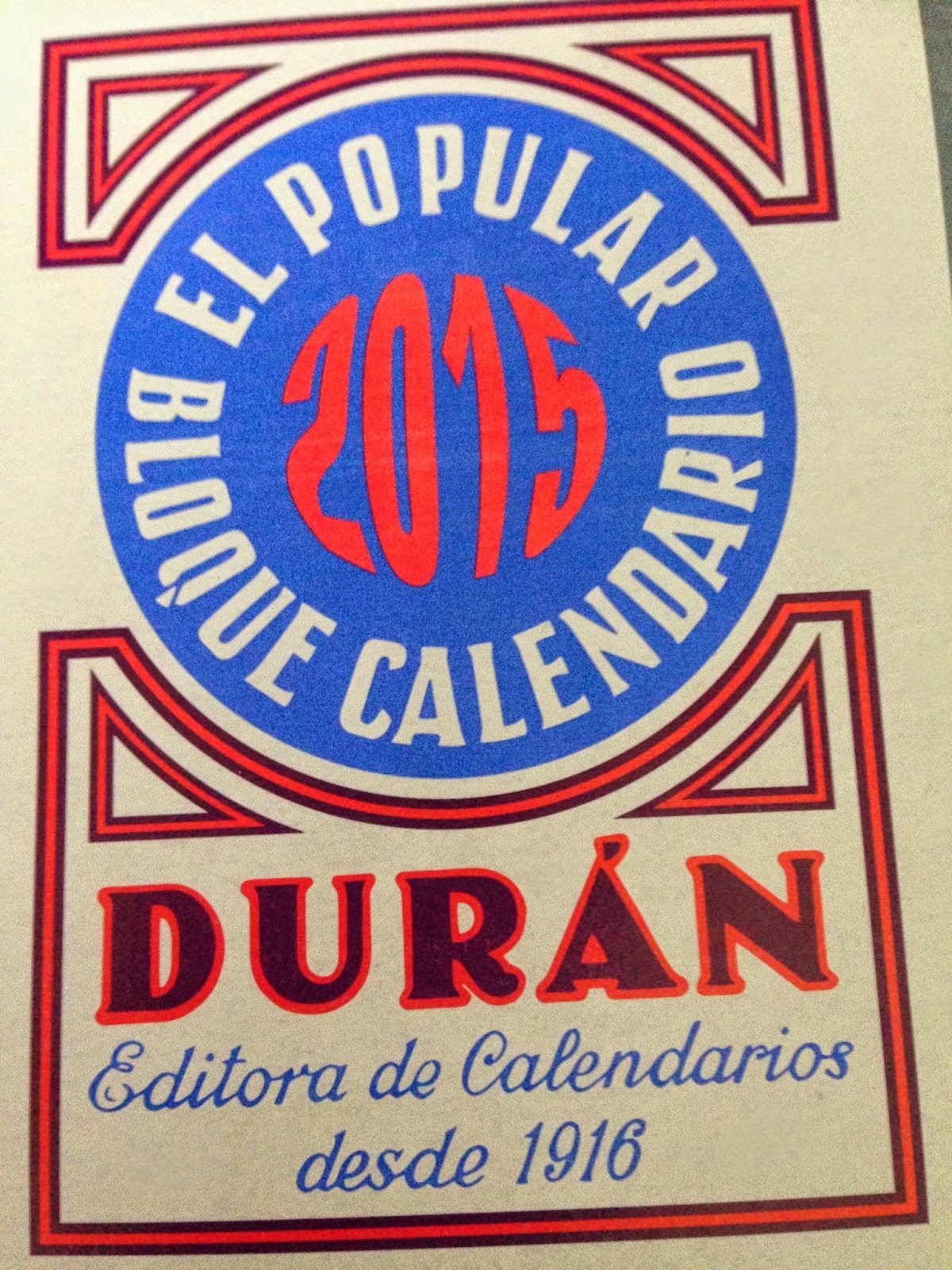 Taco Calendario Durán 2015