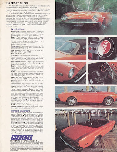 1976 Fiat 124 Spider Specs