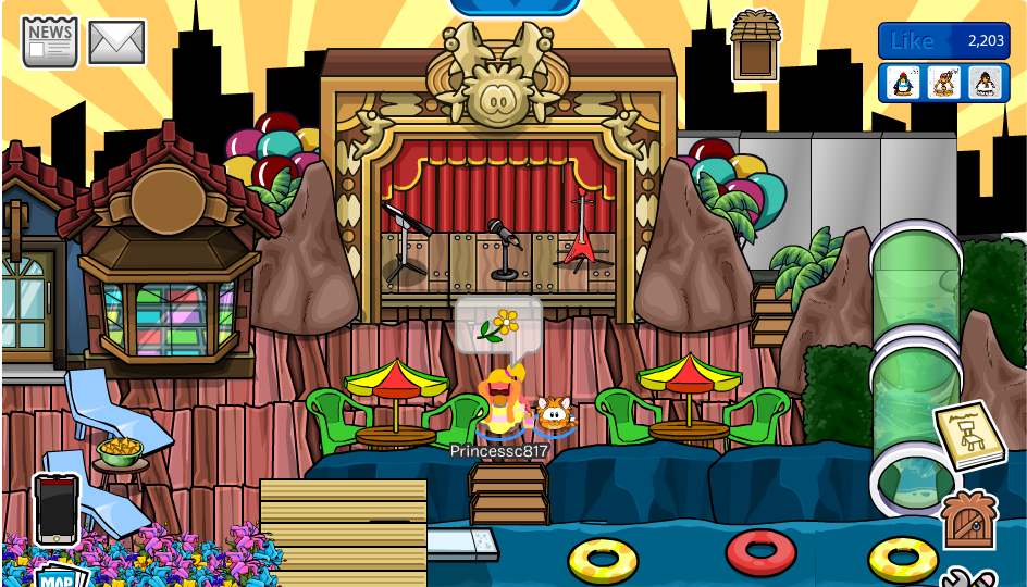 Club Penguin Igloo Ideas: Improved Pool Party