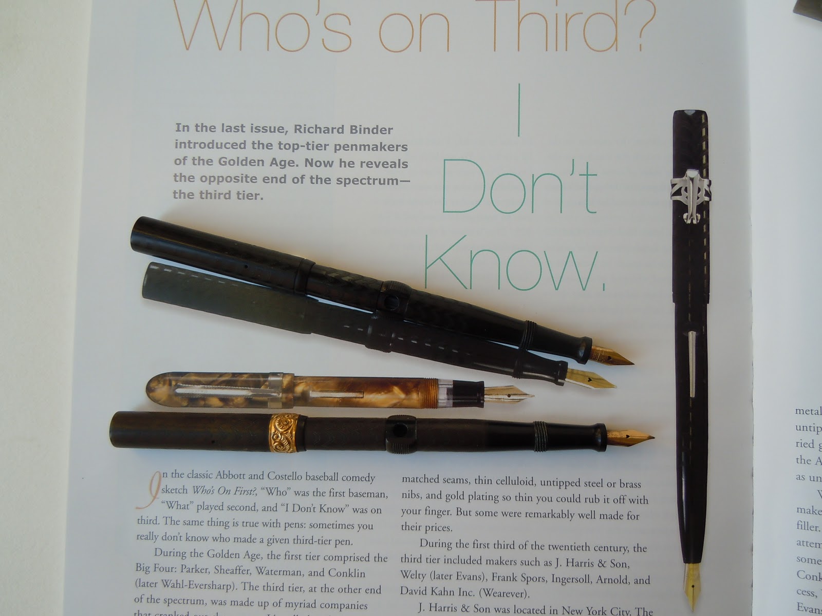 old fountain pens just for fun J. HARRIS pen and sub brands . Third