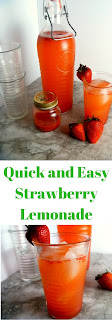 Quick and Easy Strawberry Lemonade:  Savor the last days of summer with this DELICIOUS drink!  Slice of Southern