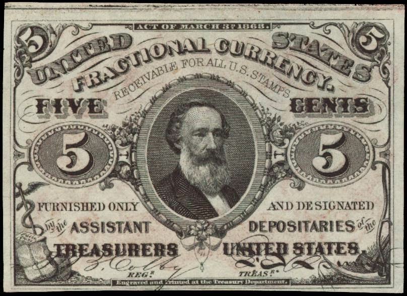 Fractional Currency 5 Cents 1863 Third Issue Spencer M. ClarkWorld