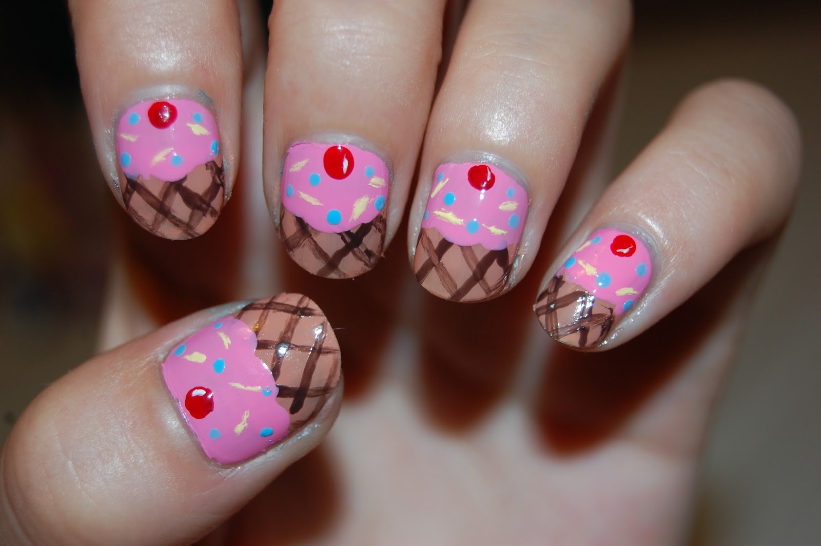9. Ice Cream Cone French Tip Nails - wide 8