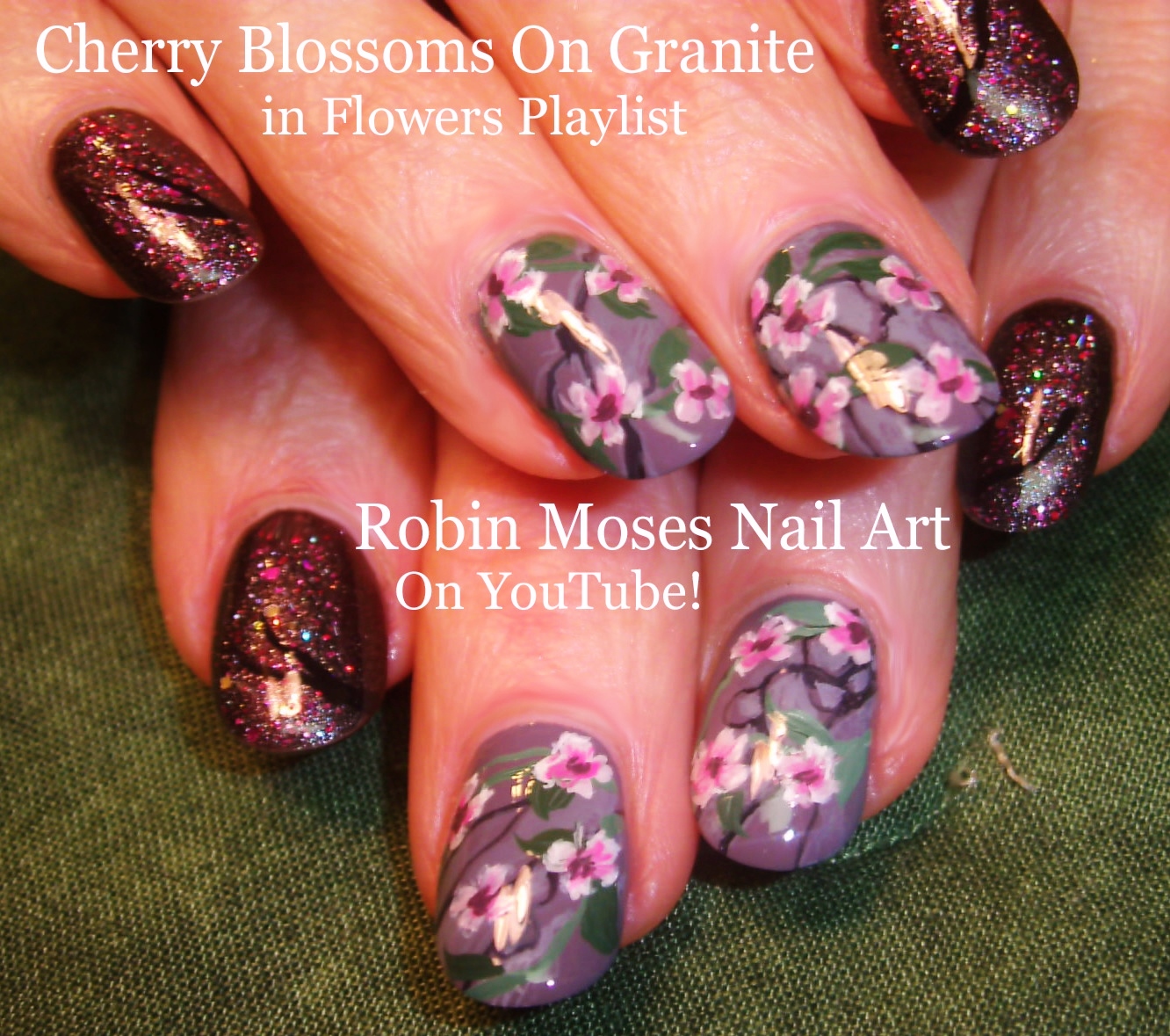 Nail Art by Robin Moses: Cherry Blossom Nail Art 2016 Full Length ...