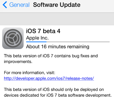 iOS 7 Beta 4 Update