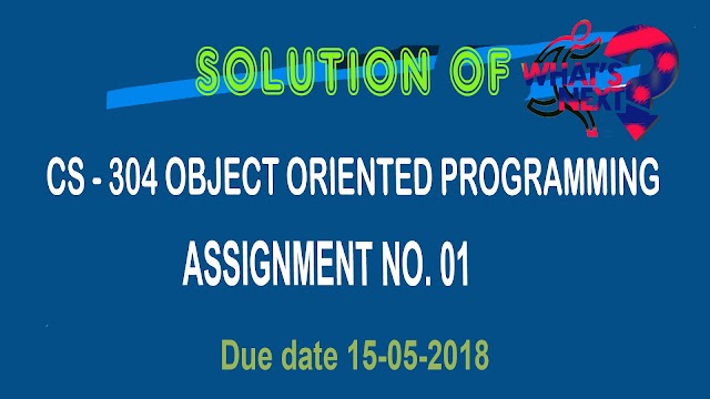 Solution of CS 304 Assignment No 01 Object Oriented Programming