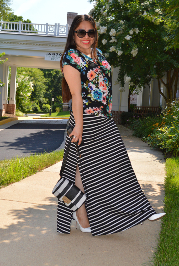 Whispering Style: Mixing Patterns:: Floral & Stripes
