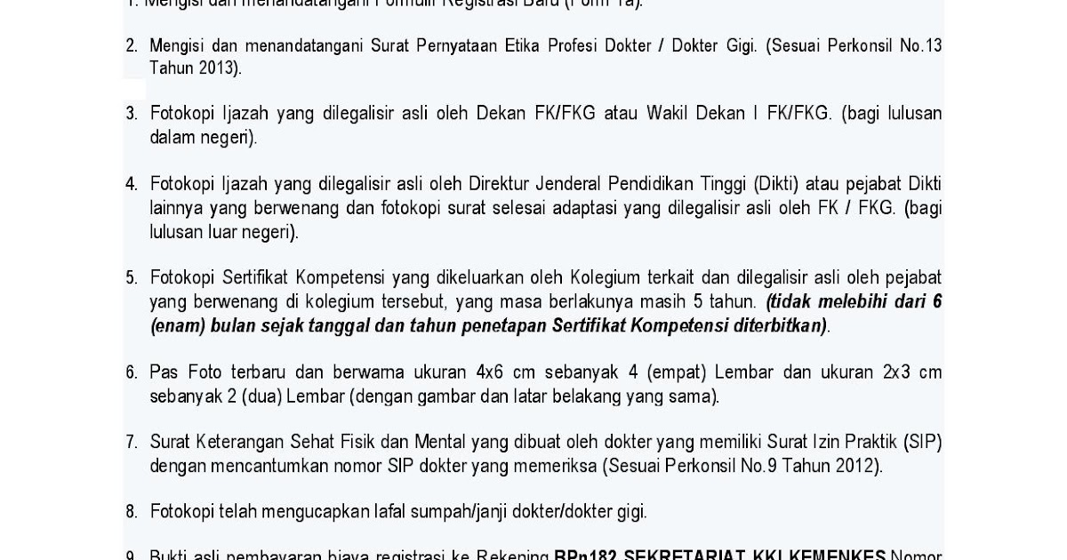 Persyaratan &amp; Langkahlangkah Membuat STR Dokter