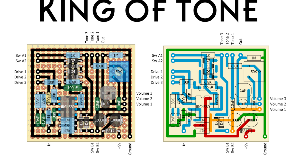 Perf and PCB Effects Layouts: Analogman King of Tone