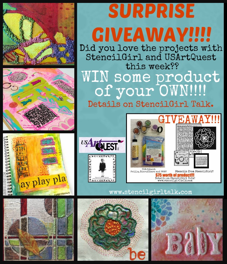 StencilGirl Talk SURPRISE GIVEAWAY from StencilGirl and USArtQuest