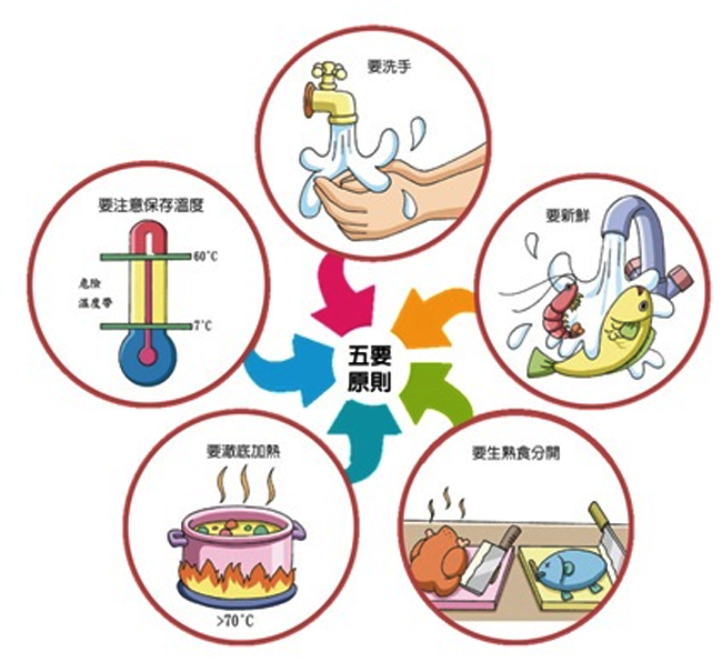 預防食品中毒的「5要原則」，就能吃得開心又健康