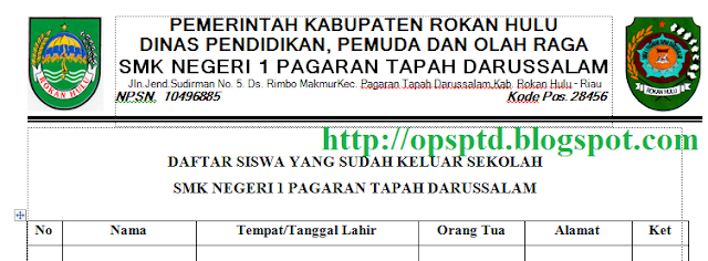 Permintaan Daftar Siswa Yang Sudah Keluar Sekolah Tahun Ini