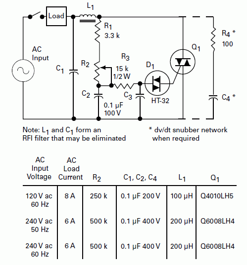 Schematics diagrams: Motor Speed Control triac schematic