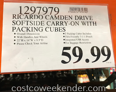 Deal for the Ricardo Camden Drive Lightweight Carry-On at Costco