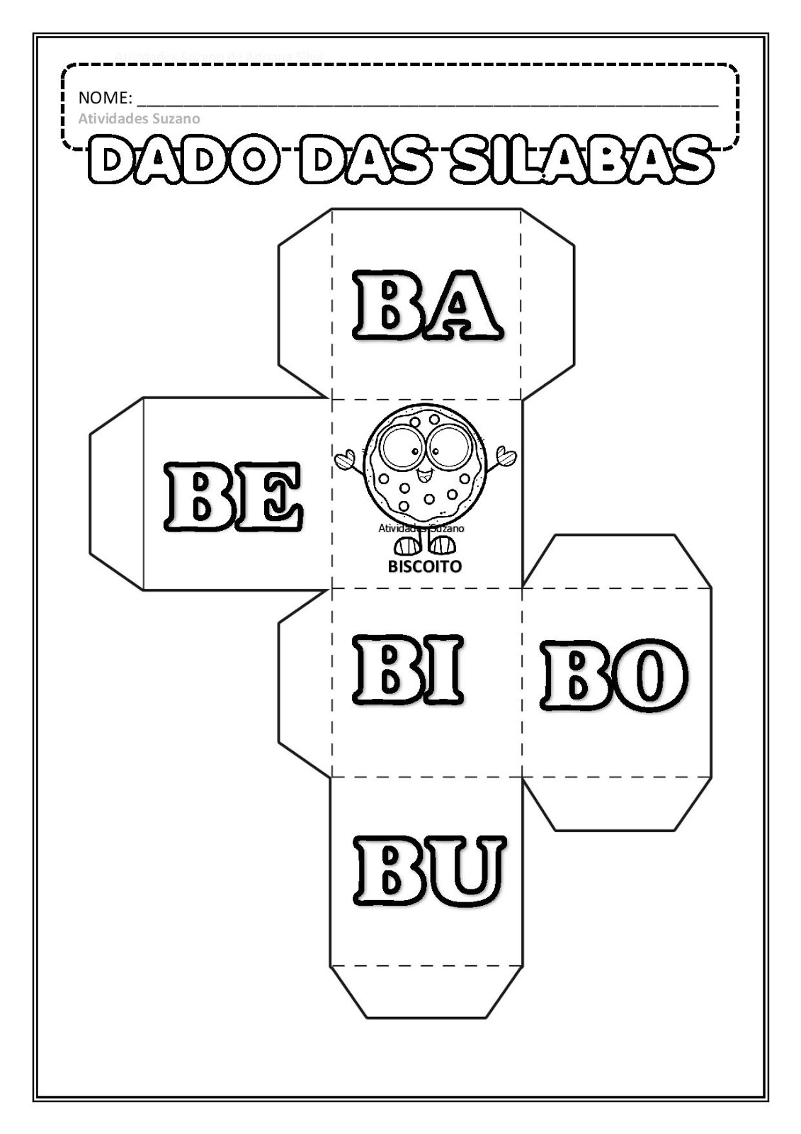 30 Ideias De Dado Das SÍlabas