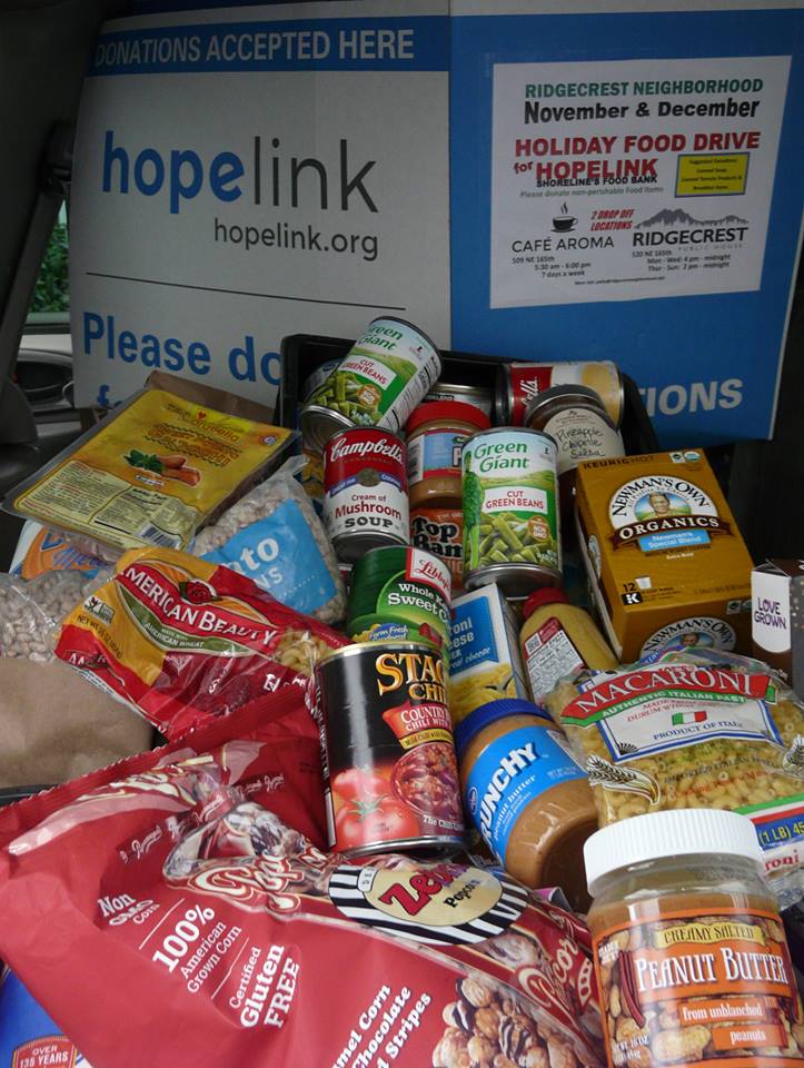 Shoreline Area News Ridgecrest Neighborhood exceeds their Food Drive goal