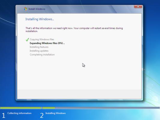 Installing Windows 7 Ultimate 