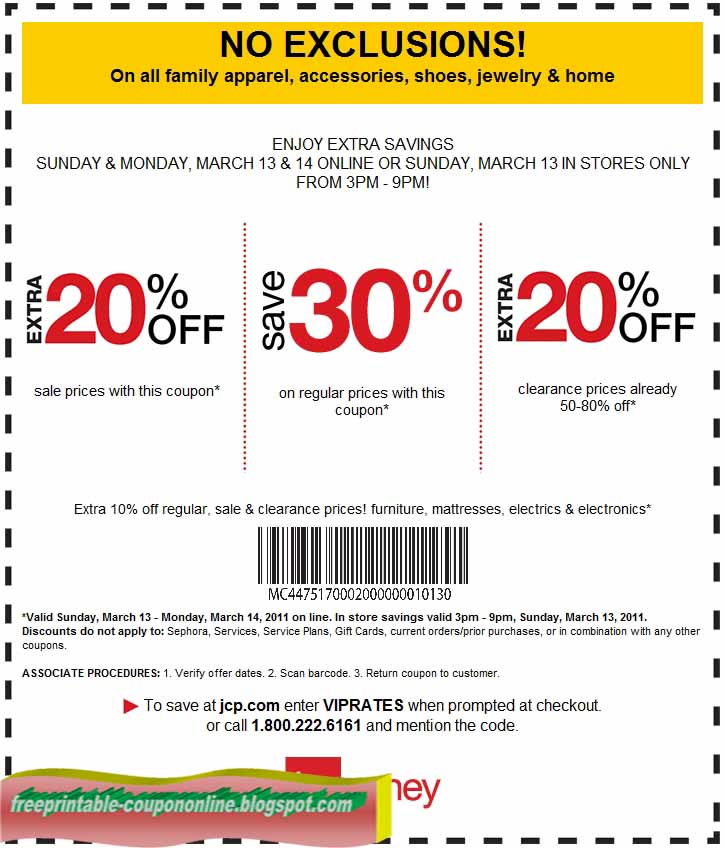 Printable Coupons 2018 JcPenney Coupons