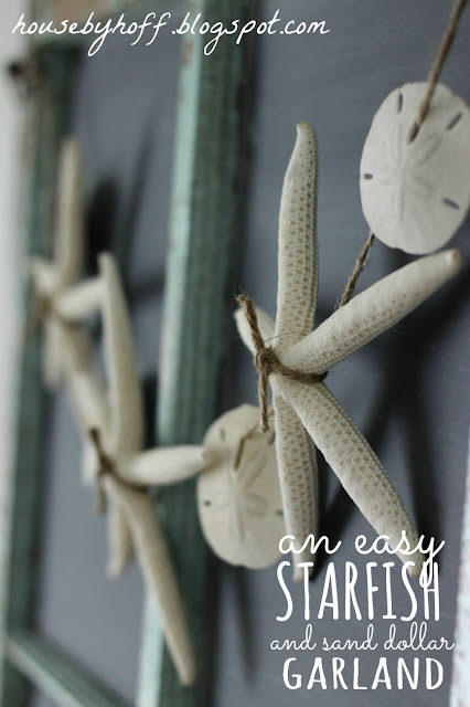 Starfish and Sandollar Garland  (10 Summer Seashell Decor Ideas)   #decor #decorating #seashells #beach #summer #sea