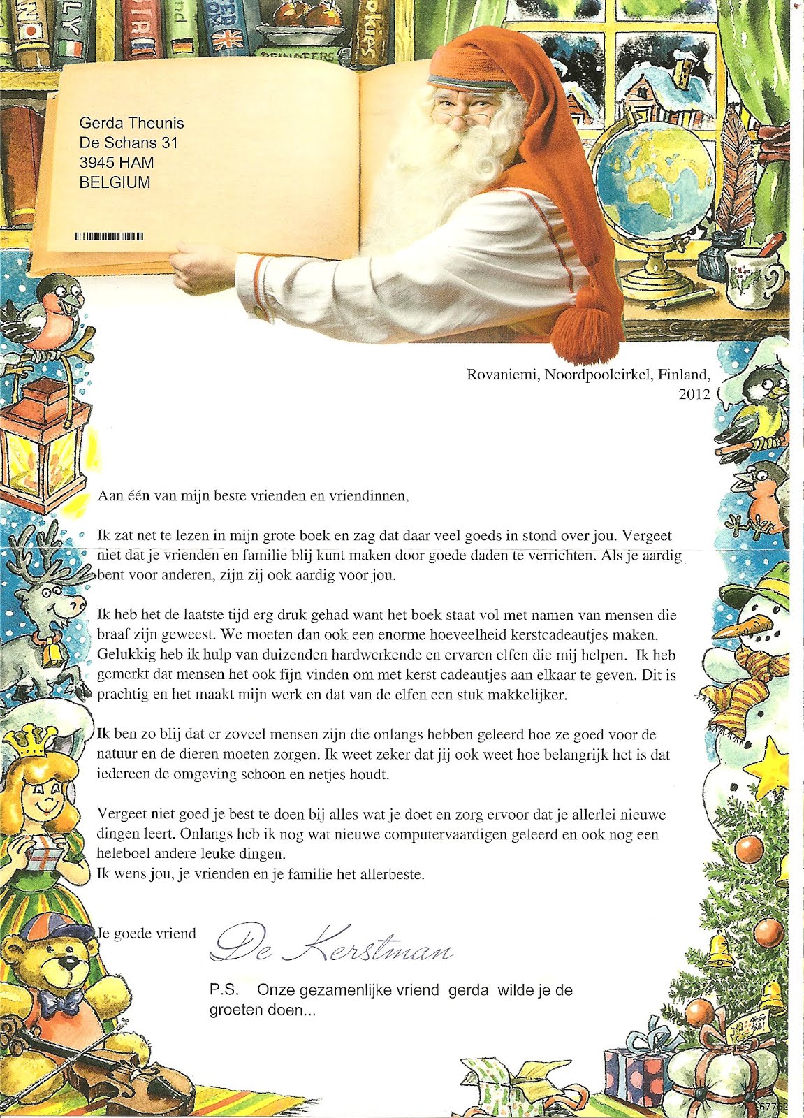 MY POSTCARD PAGE FINLAND Santa Claus Letter MY POSTCARD PAGE FINLAND Santa Claus Letter