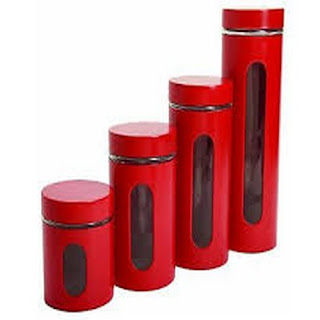 Red Canister Set For Kitchen