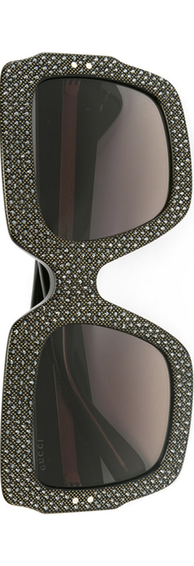 GUCCI EYEWEAR Oversize Crystal Square Sunglasses