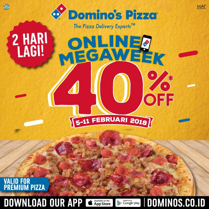 Domino's Pizza - Mega Week Diskon s.d 40% (s.d 11 Feb 2018