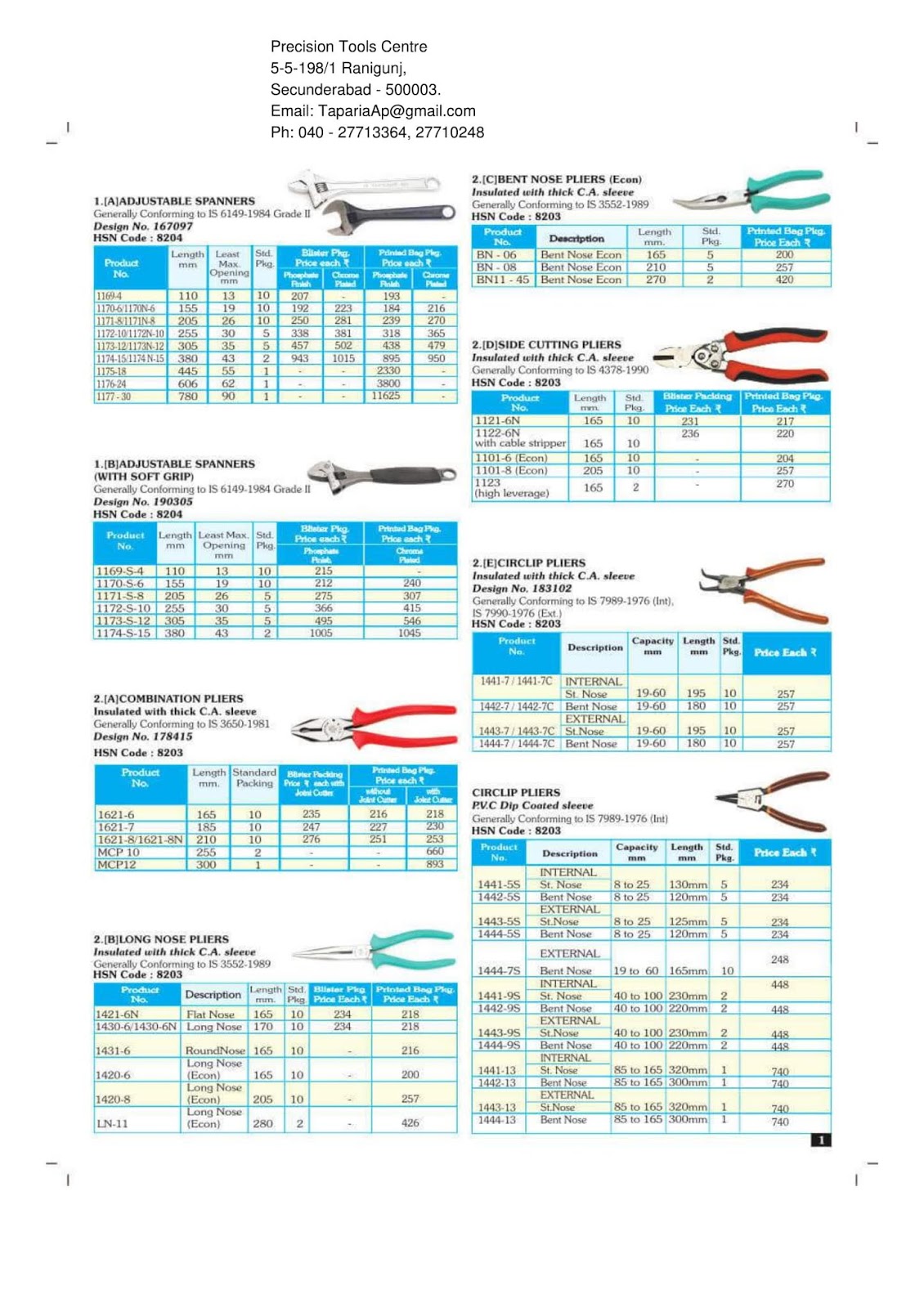 Taparia Tools Price List Catalogue Taparia Tools Prices Price List