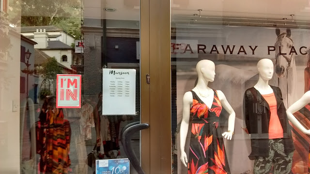 Photo of a shop window in Gibraltar, prominently displaying a sticker that reads I'm In, indicating that the business supports voting for the UK to remain in the European Union (EU) in the upcoming Brexit referendum.