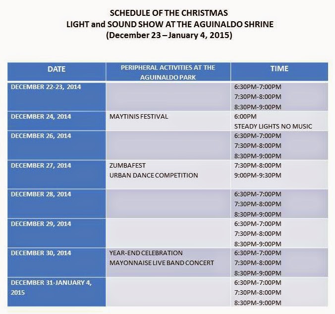 Aguinaldo Shrine Christmas Lights and Sound Show in Kawit Cavite
