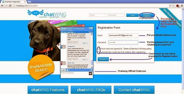 Chatwing Account Register