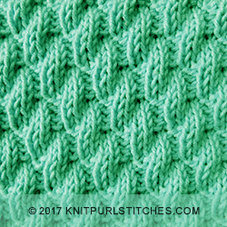 Left Diagonal Rib Knit Purl Stitches