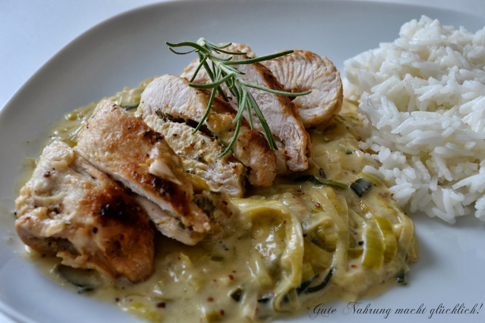 Gute Nahrung macht glücklich : Pute in Senfsauce nach Jamie Oliver