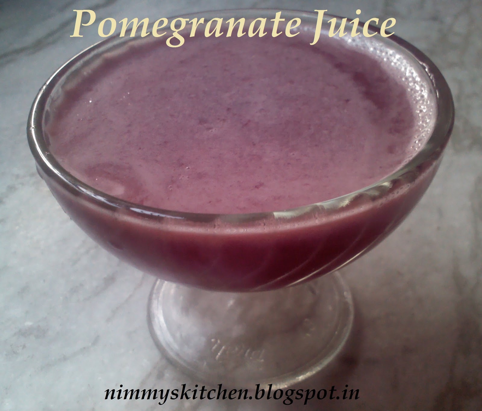 Nimmy's Kitchen Pomegranate Juice (with a twist)