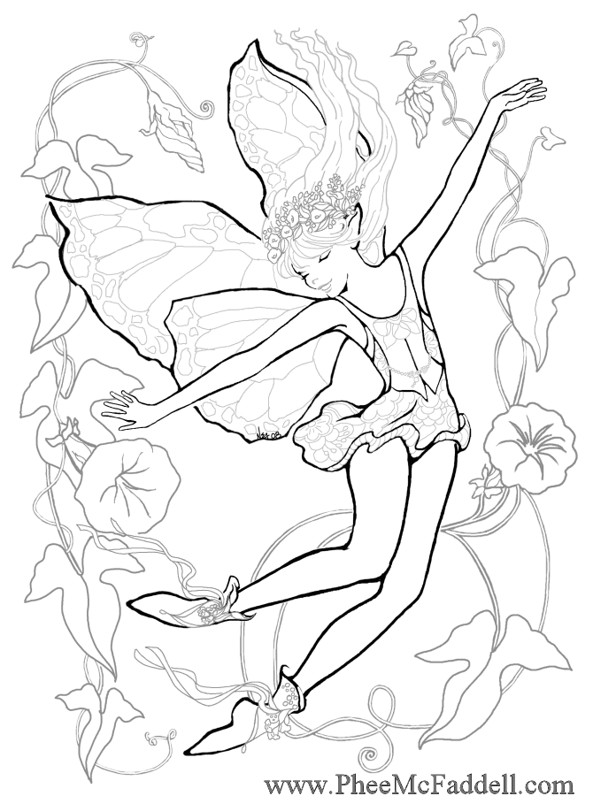 fairy fantasy coloring pages - photo #6
