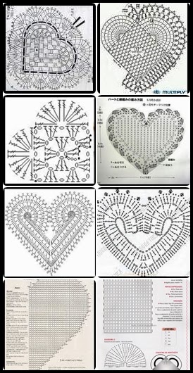 Gráfico para Crochê em Forma de Coração-Gráficos-Amor por Art em Crochê