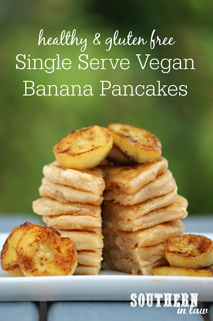 Easy Single Serve Vegan Banana Pancakes Recipe - vegan, gluten free, healthy, refined sugar free, egg free, dairy free, soy free, nut free, clean eating recipe! 