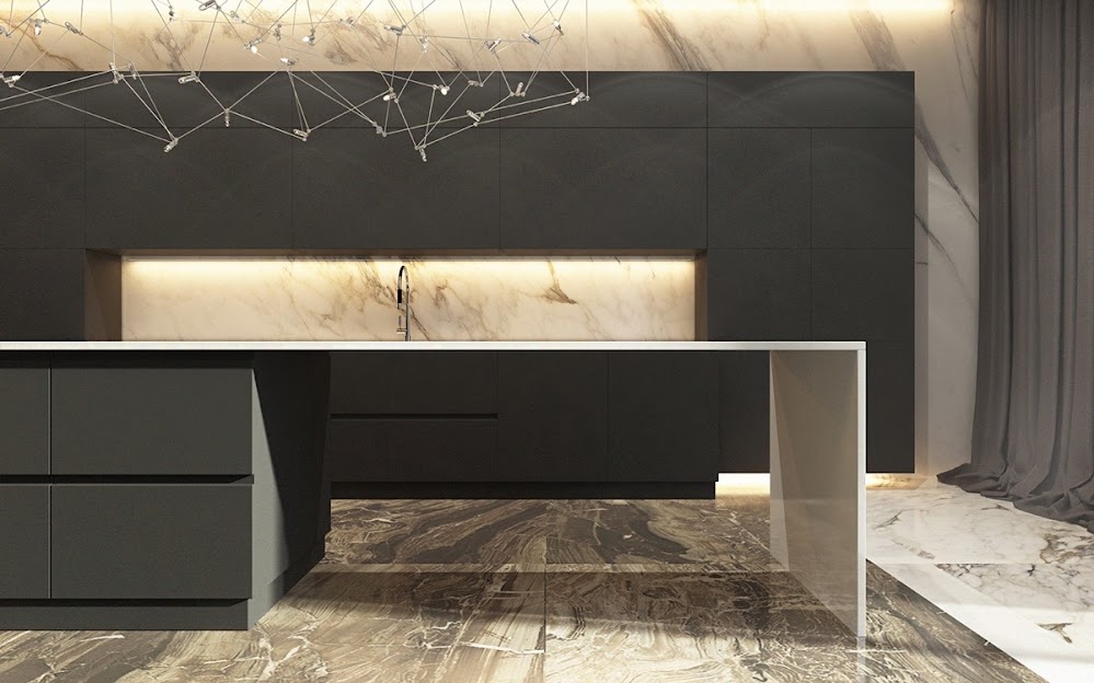 black-and-gold-marble-kitchen