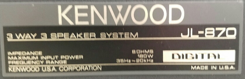 kenwood jl 870 speakers