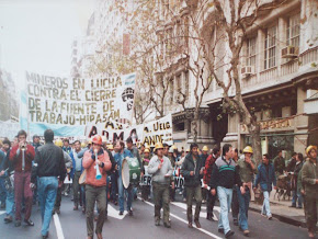 Manifestación de mineros de Sierra Grande. 1991