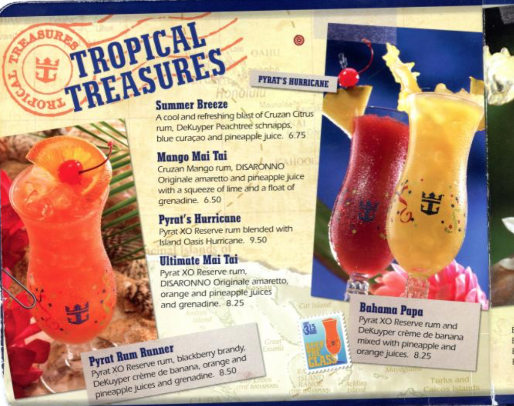Military Cruise Deals Royal Caribbean Cruise Line's Drink Menu and