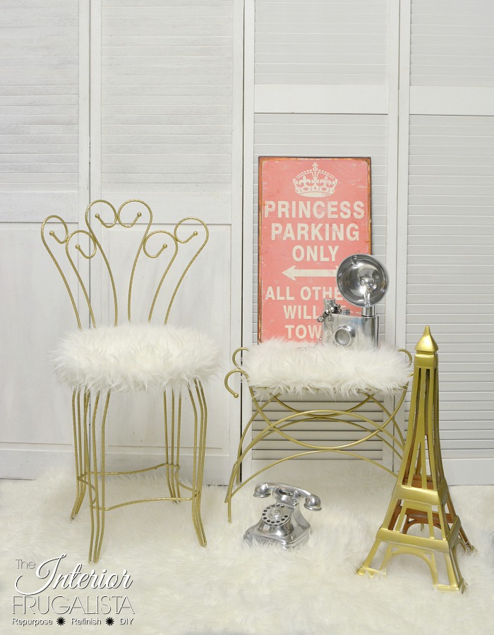 A Quick Way To Add Glam To Stinky Old Vanity Stools The Interior