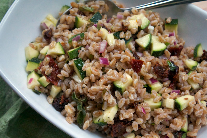A Less Processed Life What's On the Side Farro Salad with Sundried