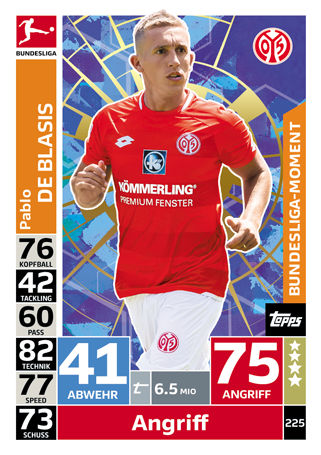 Sticker 134 TOPPS Bundesliga 2018/2019 Leonardo Bittencourt 