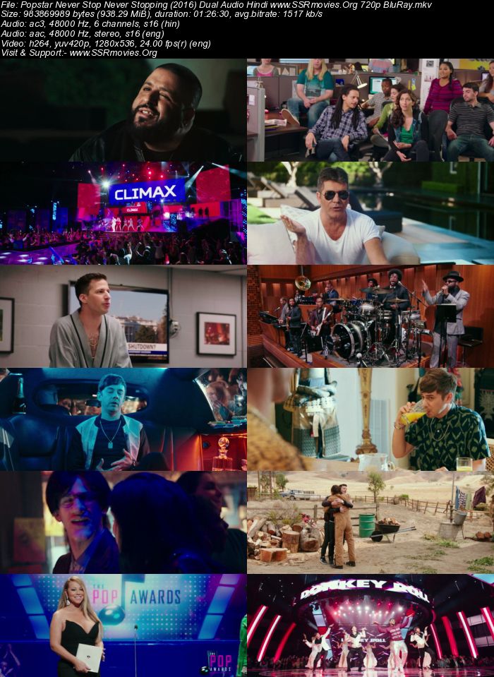 Popstar: Never Stop Never Stopping (2016) Dual Audio Hindi 720p BluRay