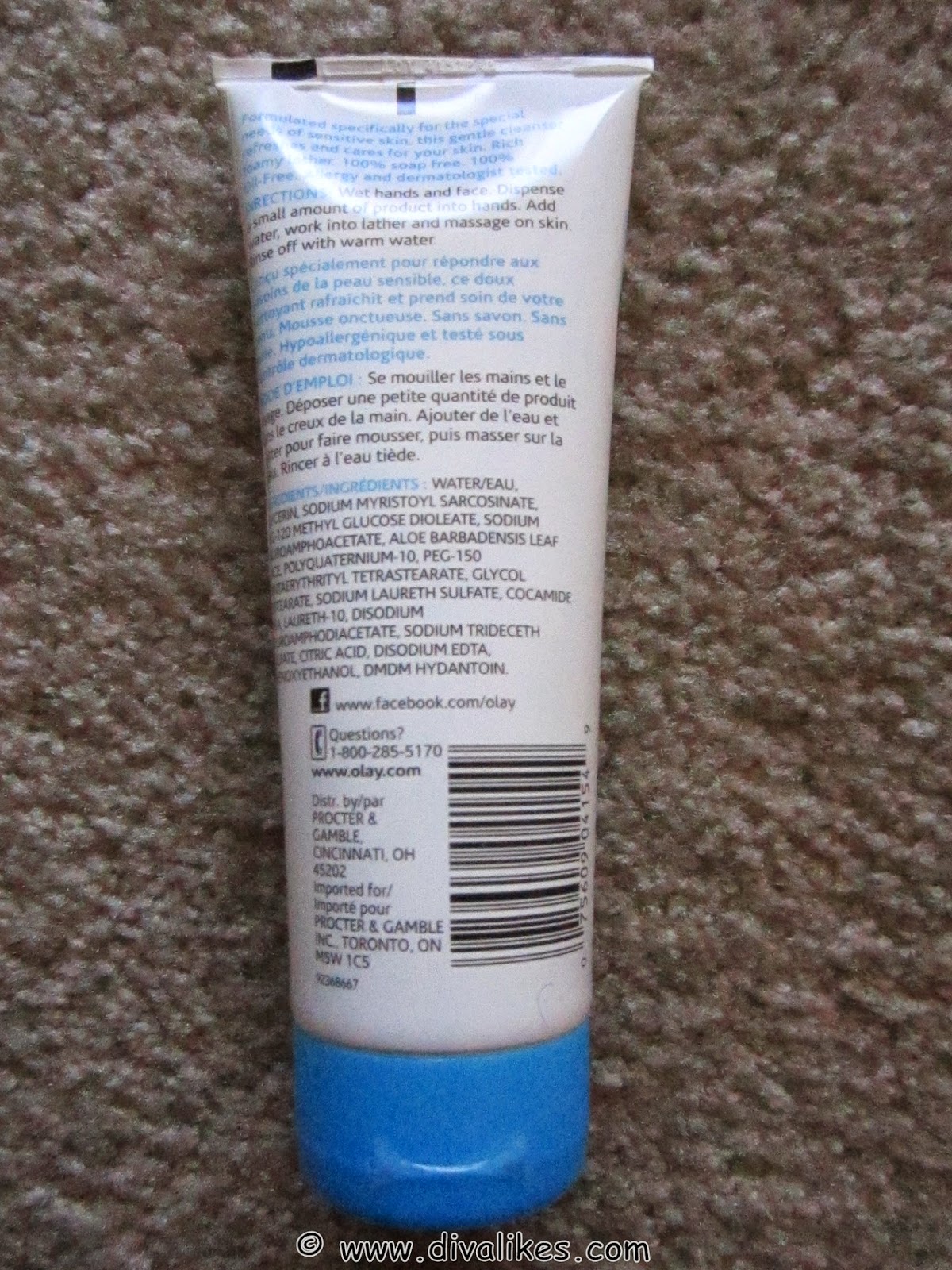 olay face wash ingredients