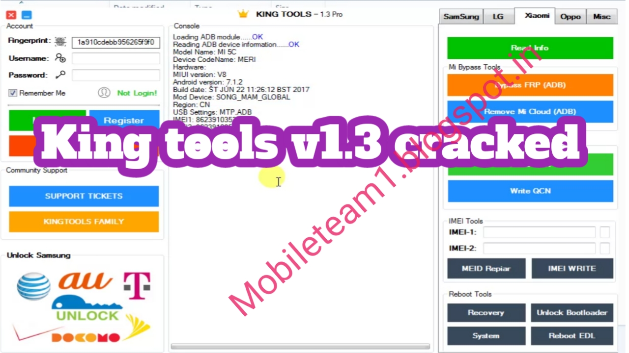 Mobileteam1 King Tool v 1.3 cracked free download