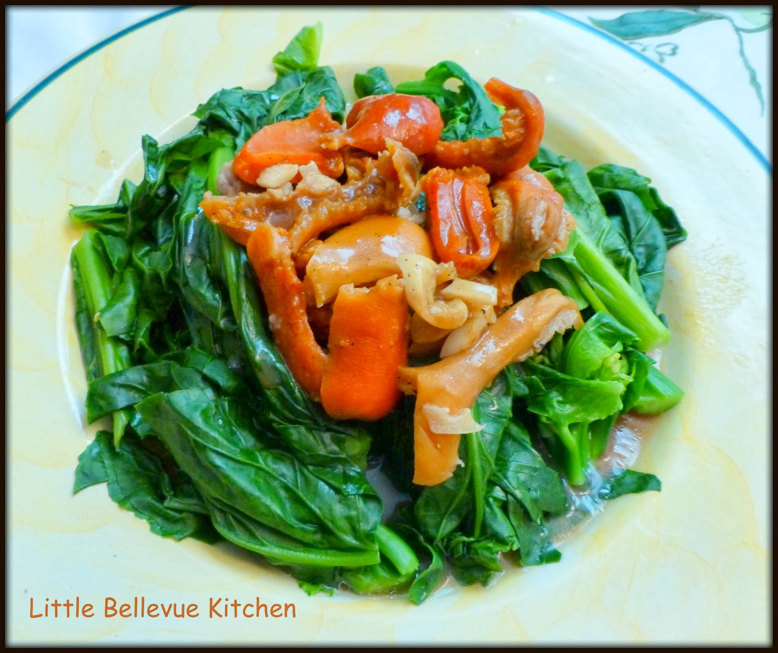 Little Bellevue Kitchen Blanched Gailan with Propeller Clam