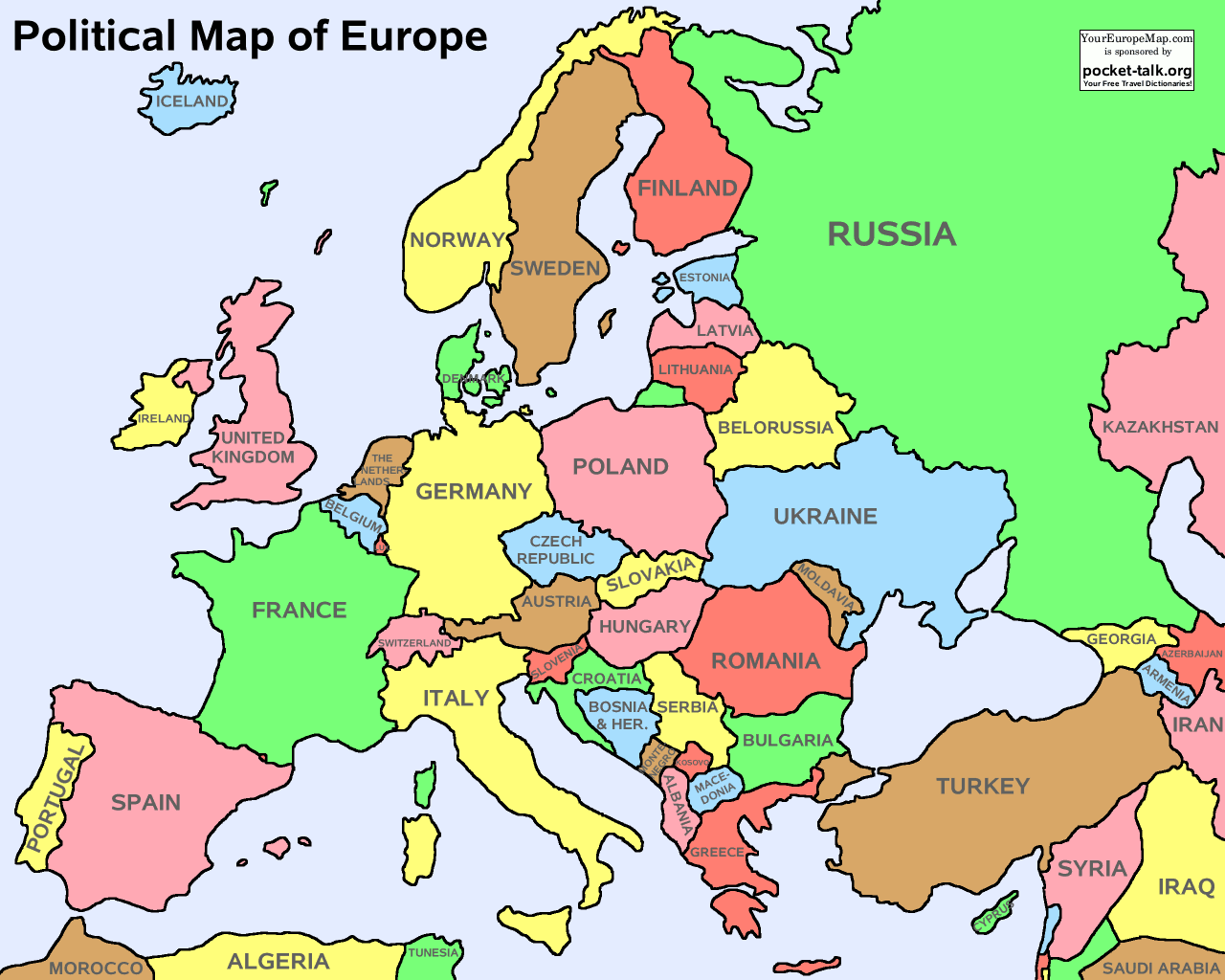 Karte von Europa Region Politisch